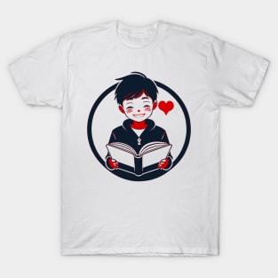 Boy who Loves to Read Red T-Shirt